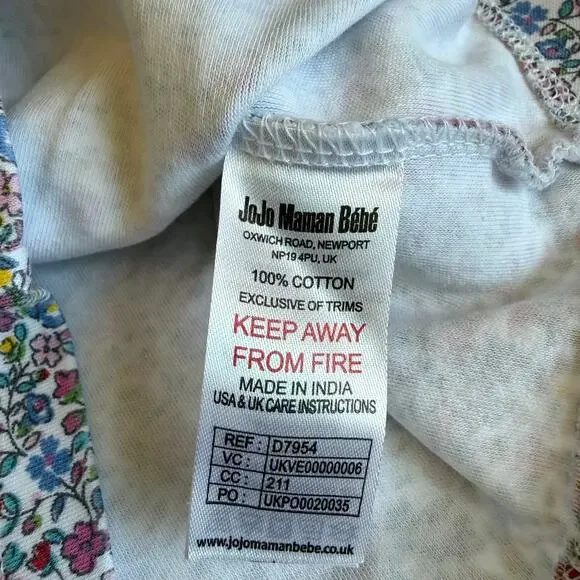 Jojo Maman Bebe Pink Summer Ditsy Floral Polo Shirt Girls Baby 12-18 Months - Picture 8 of 10